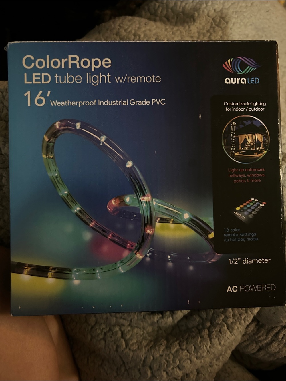 Aura LED Color Rope 16” Light - Multicolor w/Remote - Picture 3 of 3